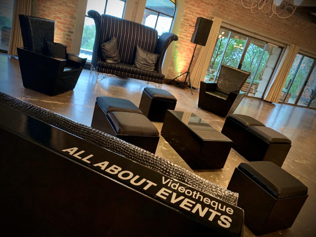 Black furniture corporate event