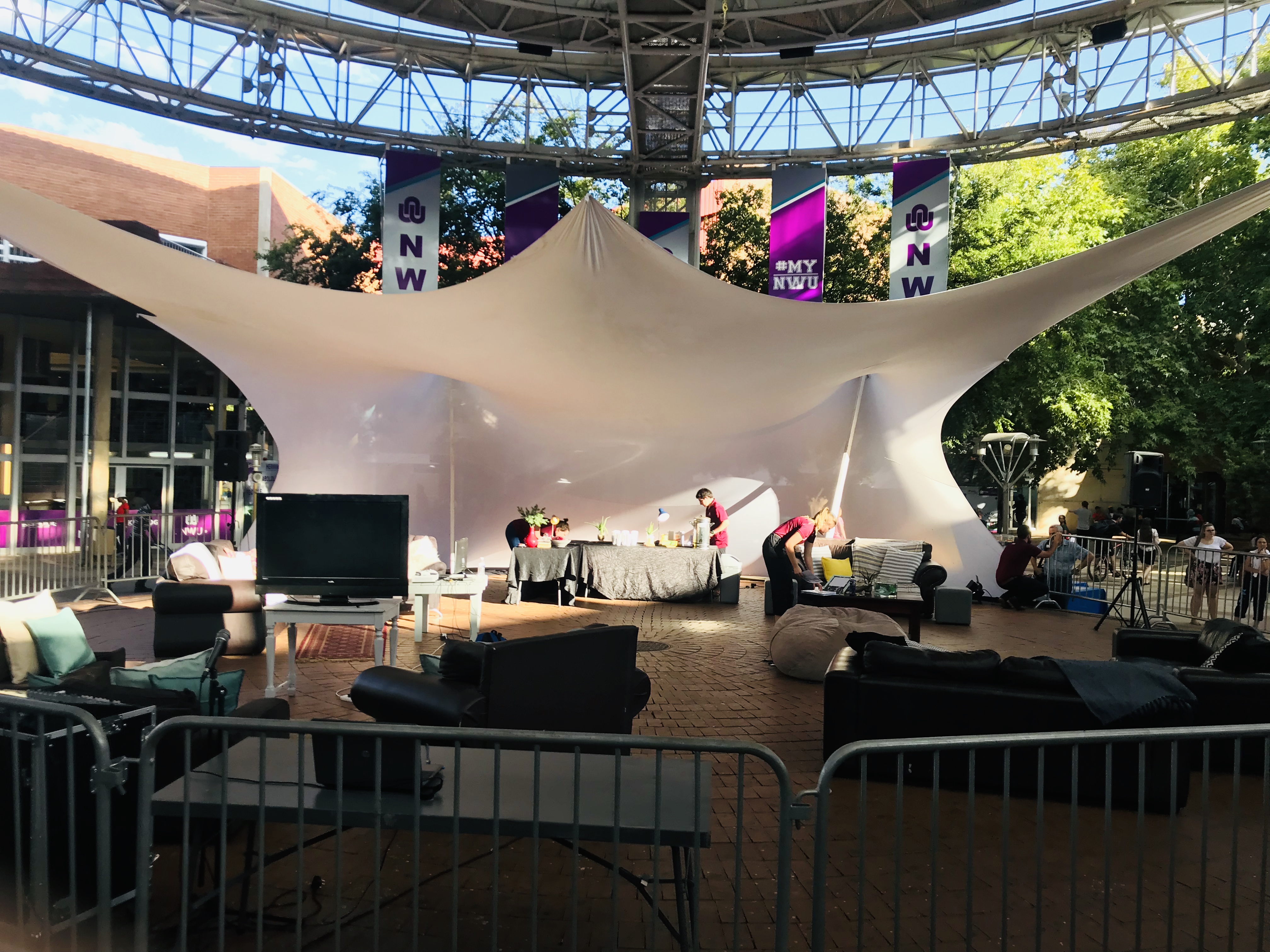 Stretch tent outdoor function