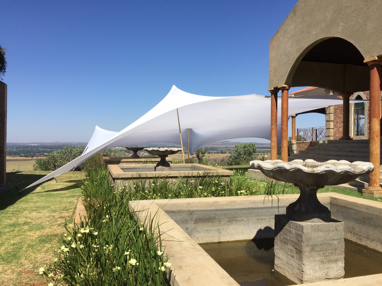 Stretch tent evening event