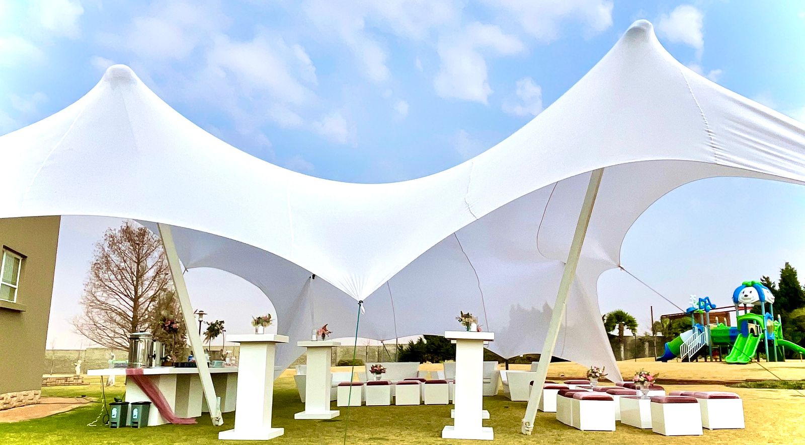 Stretch tent night event