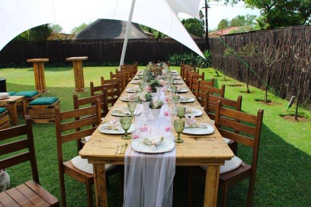 Wooden event furniture hire
