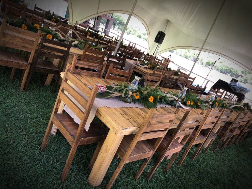 Wooden furniture styled event