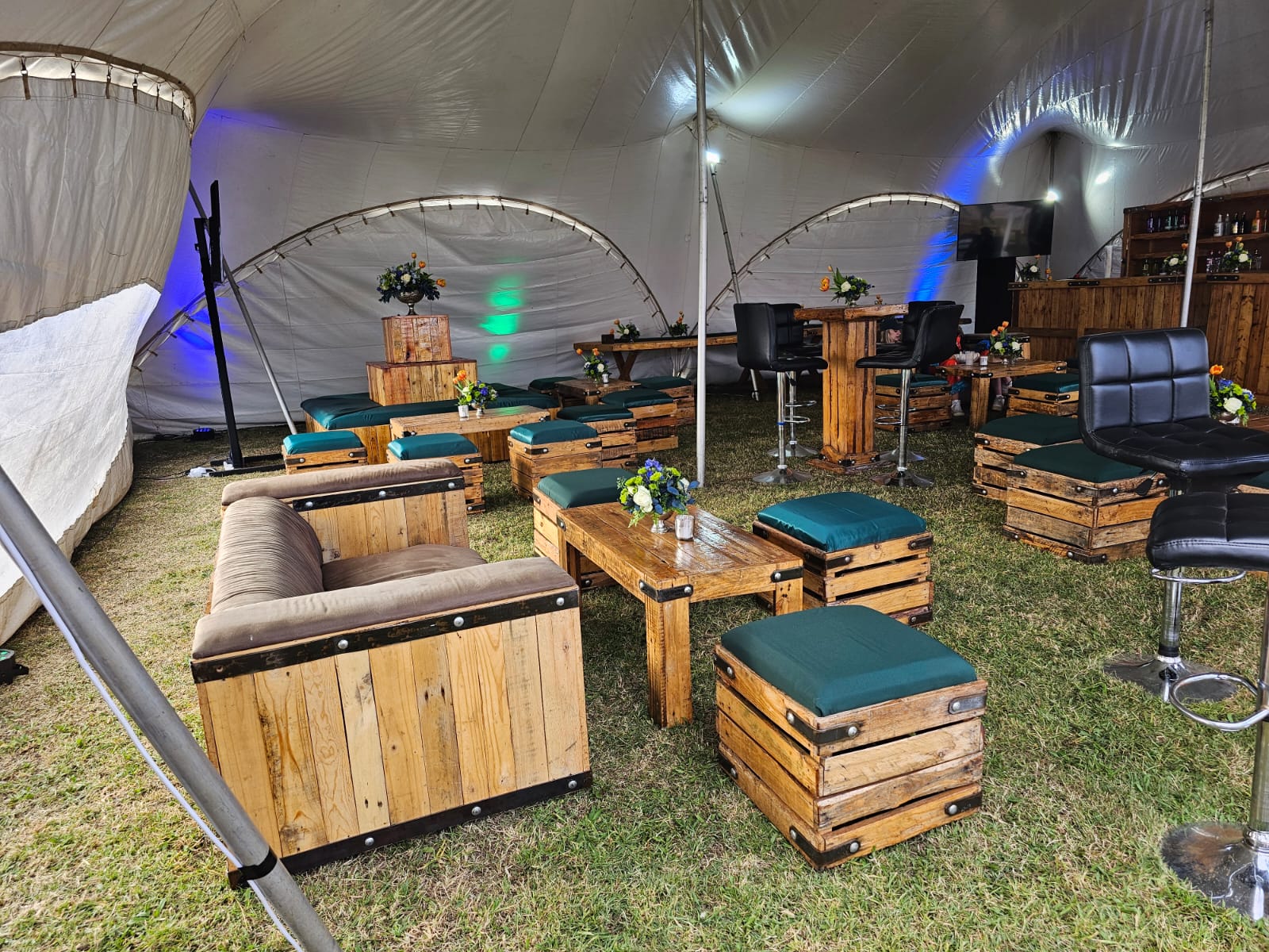Wooden furniture garden event